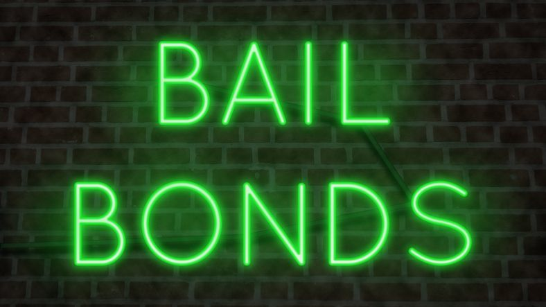 Bail bonds neon caption