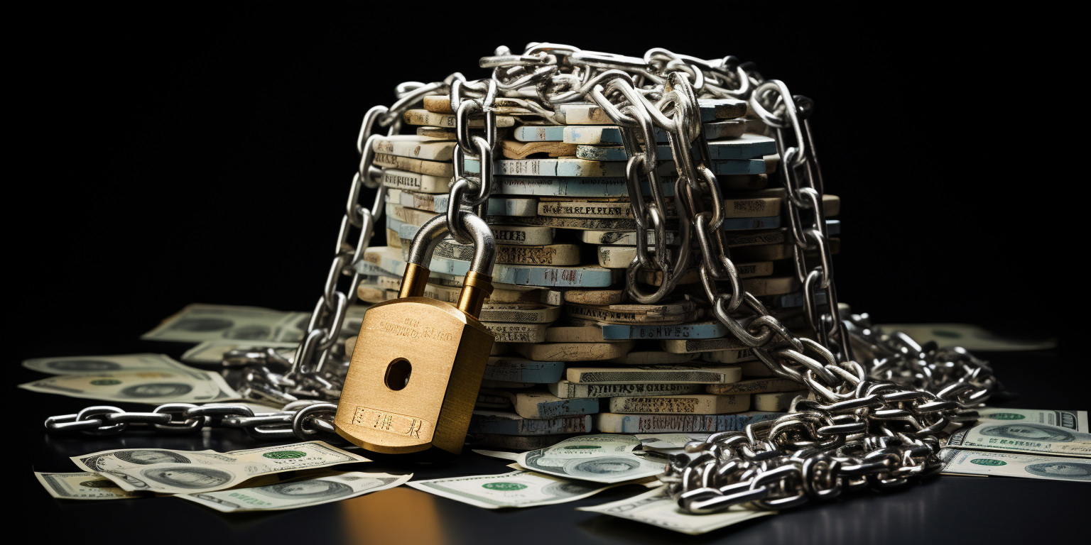 Chained money with a large lock
