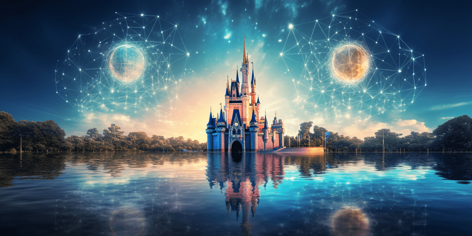 Cinderella Castle with blockchain around it