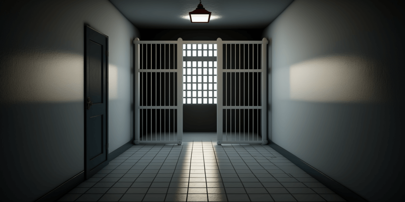 Empty prison cell, art generated by Midjourney