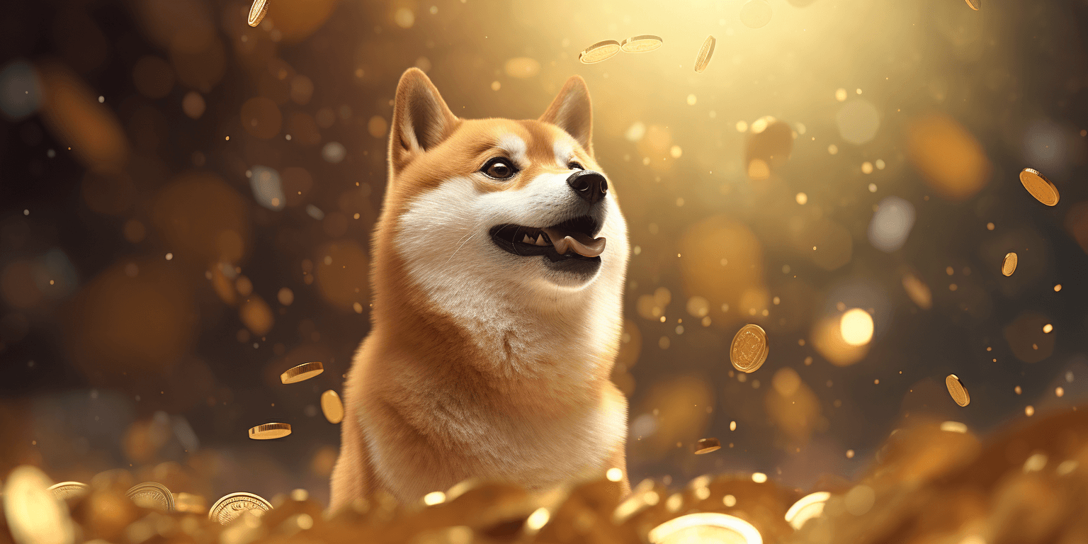 Dogecoin, art generated by Midjourney