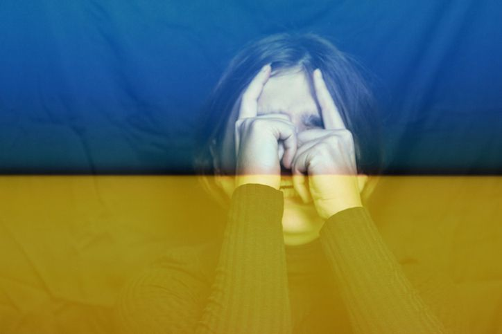 Ukrainian woman in Ukrainian colors