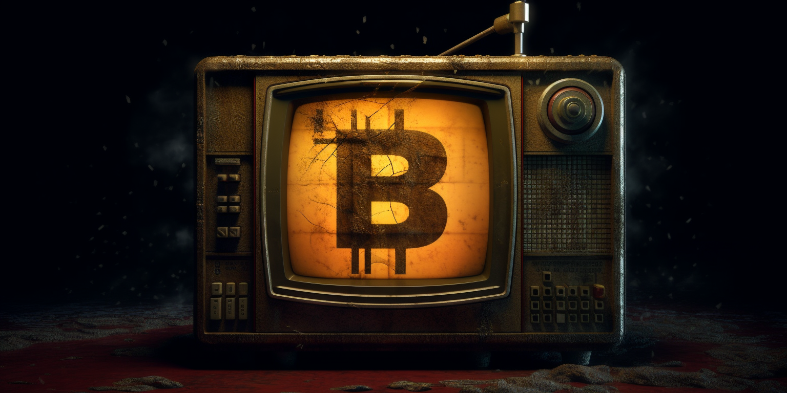 Retro TV shows Bitcoin symbol