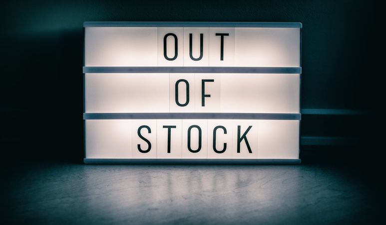 Out of stock sign