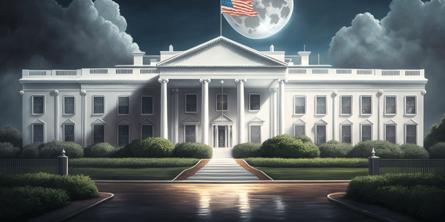 White House against Bitcoin, art generated by Midjourney.