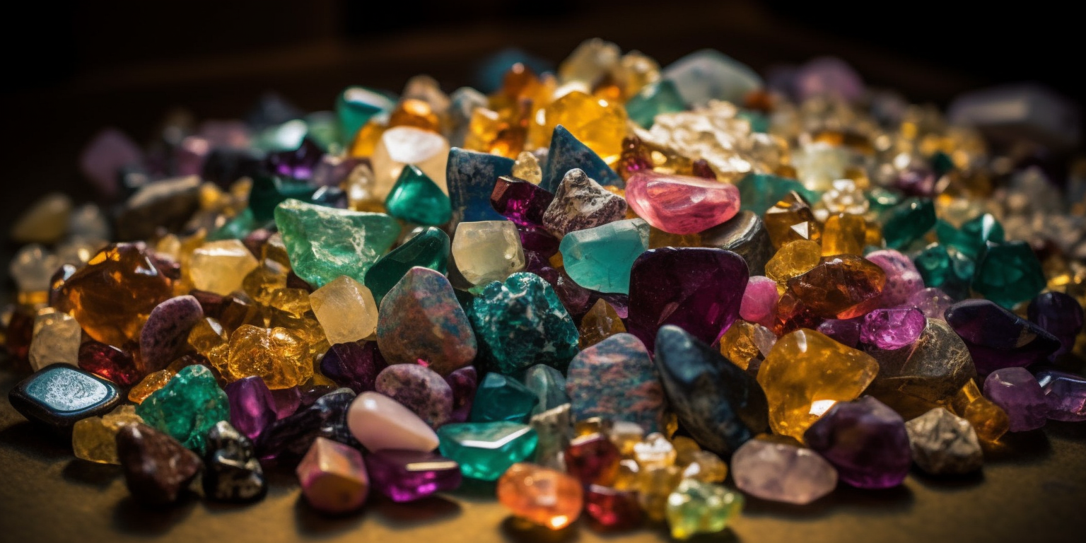 a pile of gemstones