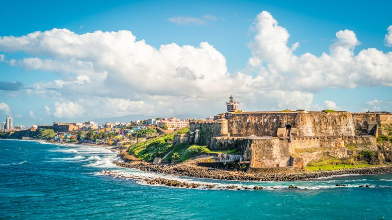 Panoramic landscape of San Juan, Puerto Rico.