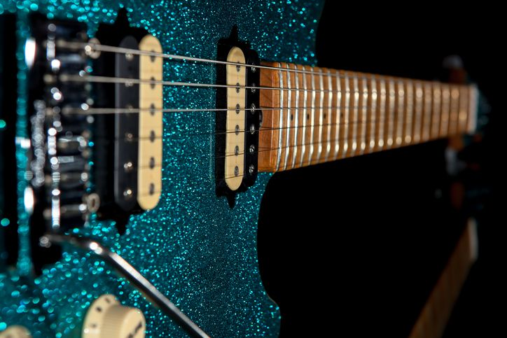 Glam rock guitar, stock image. 