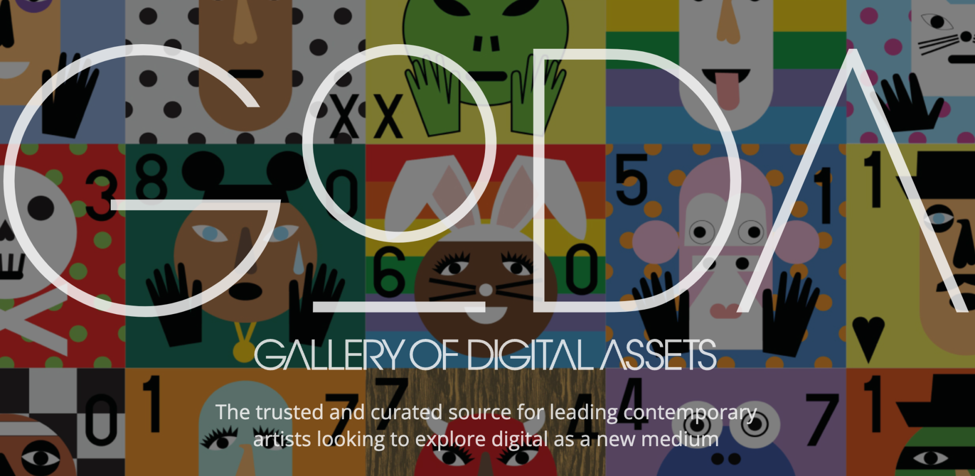 Collage of Nina Chanel Abney's NFTs and the GODA logo