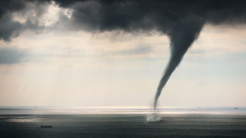 Tornado Sea view - stock photo