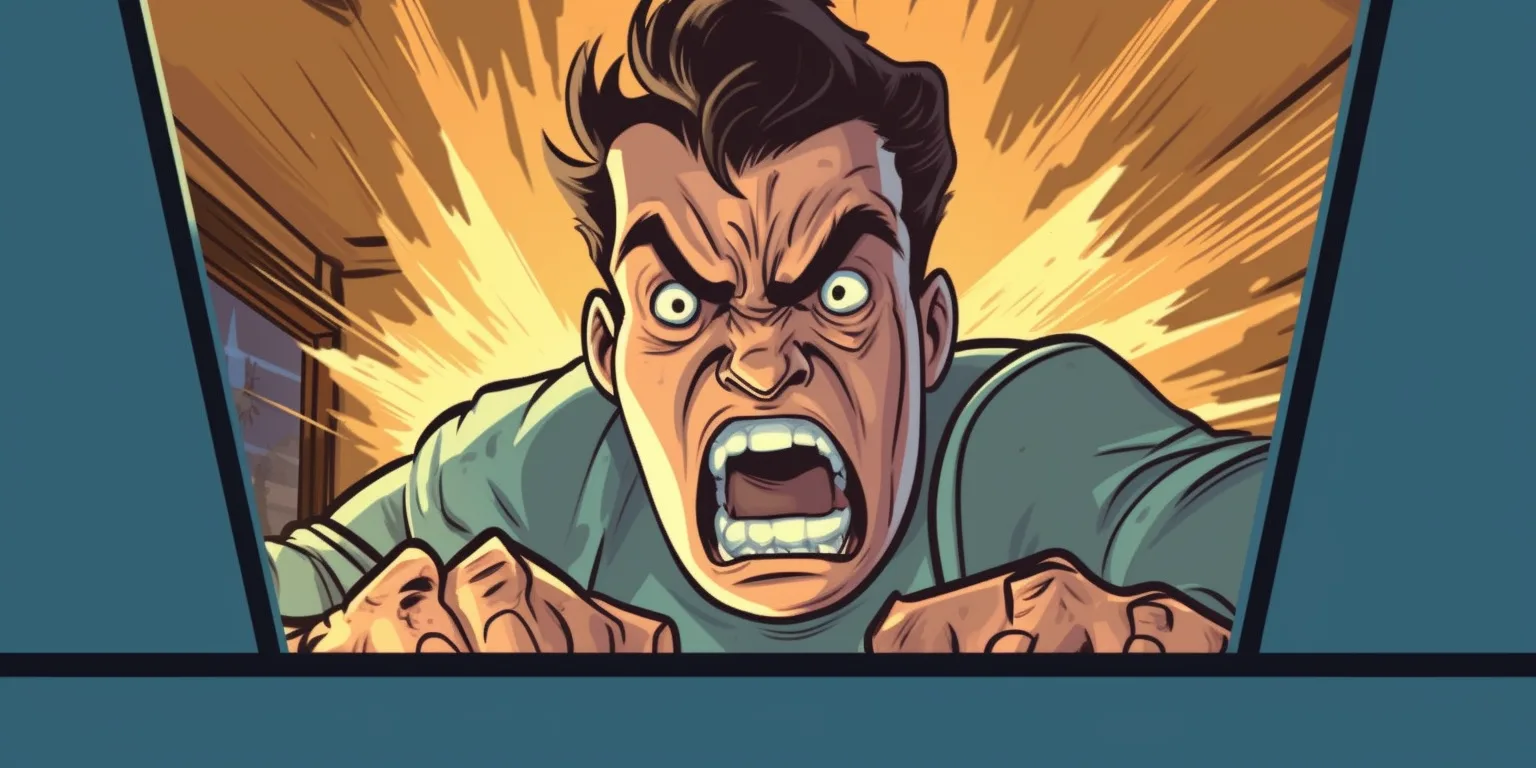 A computer screen showing an angry man