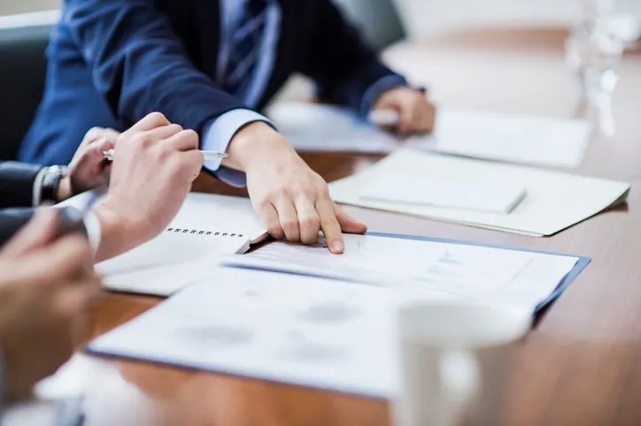 Close-up of a businessmans hand - stock photo