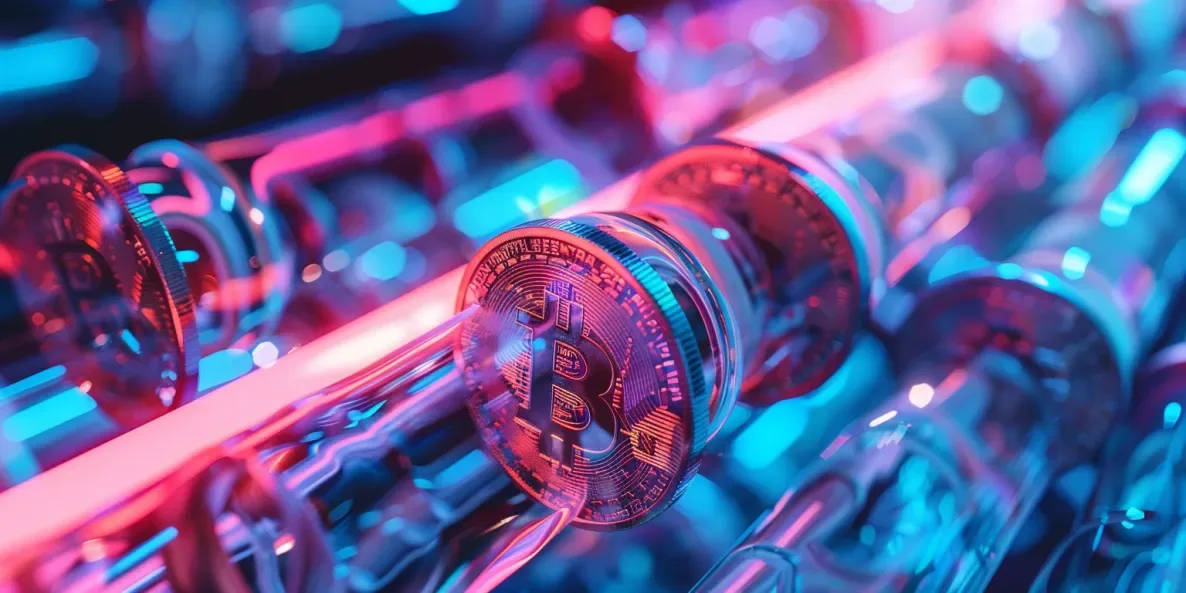 Glass water pipes filled with Bitcoins