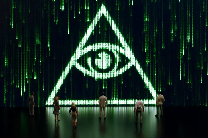 Matrix: All seeing eye - stock photo