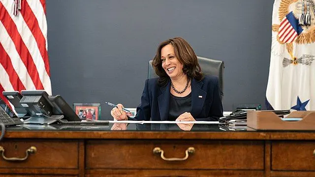 Kamala Harris portrait in her cabinet