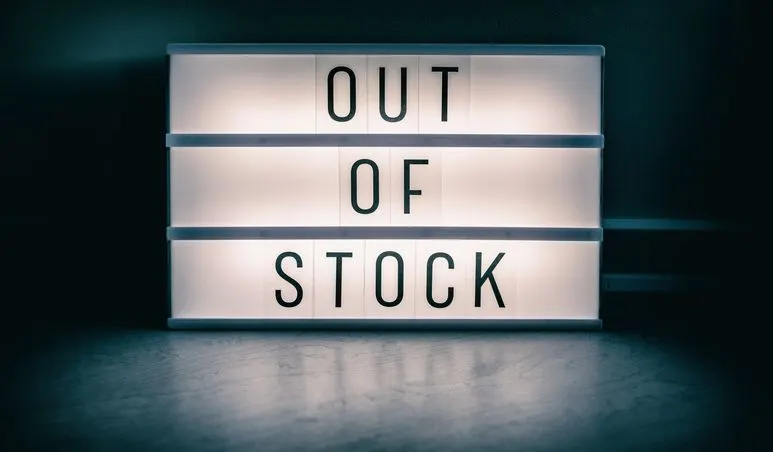 Out of stock sign