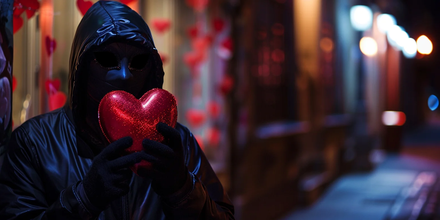 Thief dressed up for Valentine's day