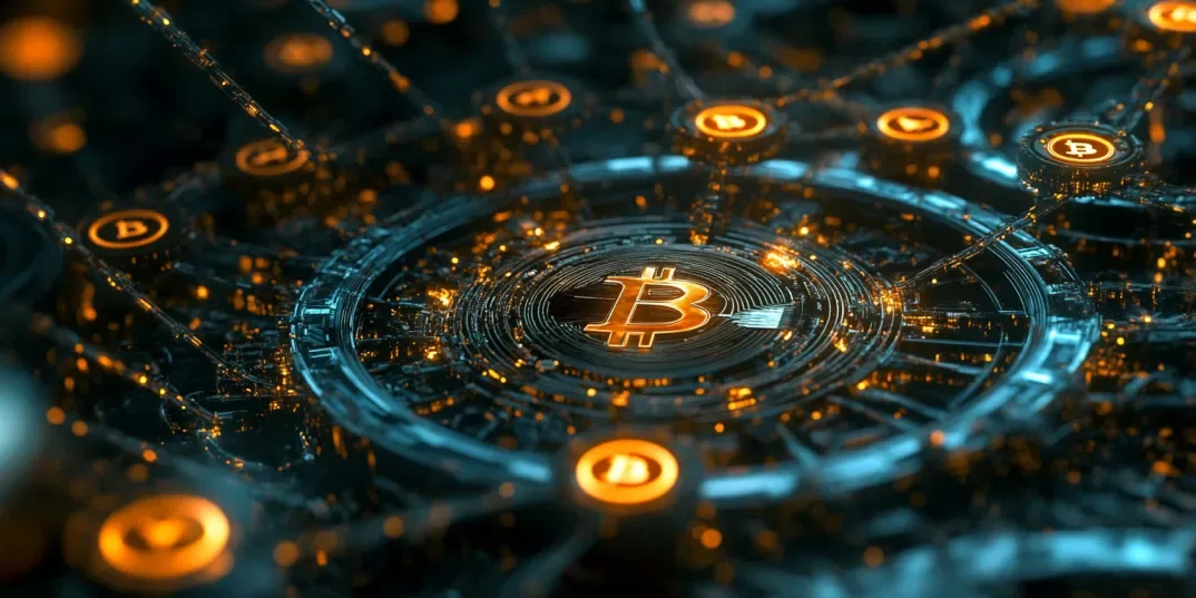 Bitcoin in a blockchain