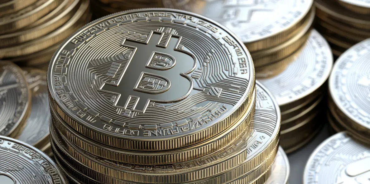 a stack of bitcoins