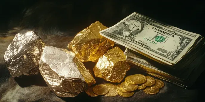 dollar bills next to commodities