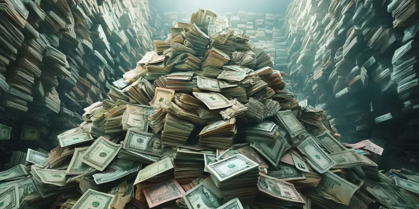 Piles of money