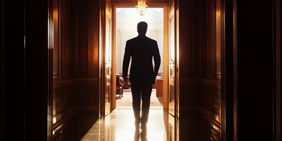 Man walking out
