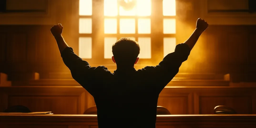 celebrating in court