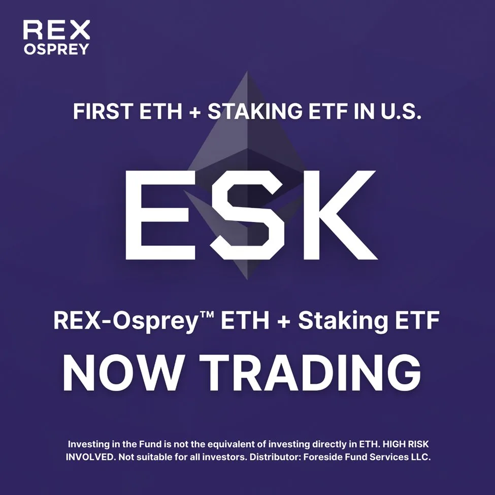REX-Osprey Launches The First Ethereum Staking ETF
