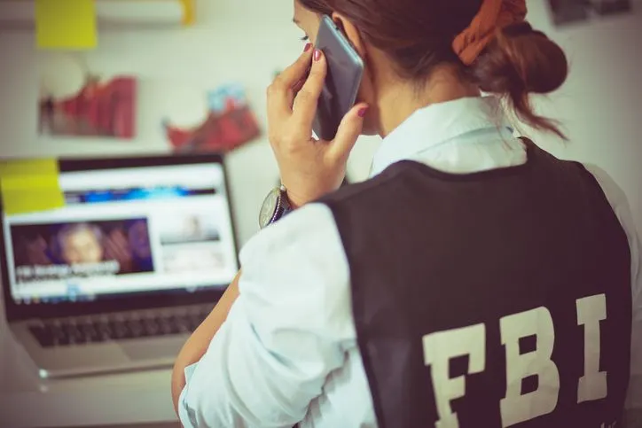 Female FBI officer at work