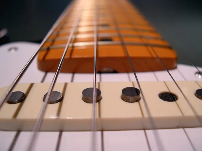 Fender guitar in detail