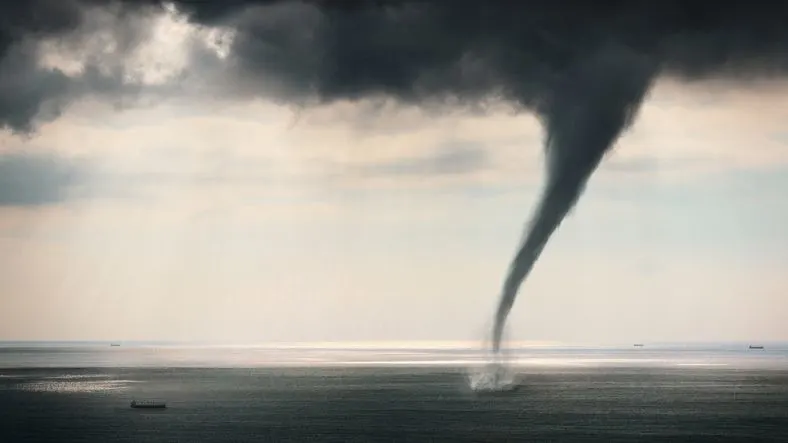 Tornado Sea view - stock photo