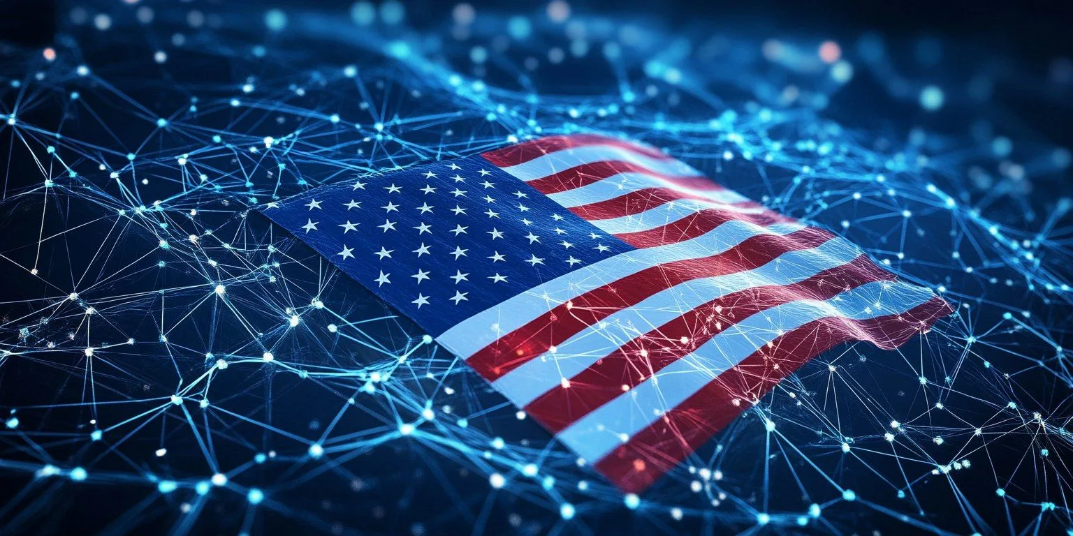 United States flag in crypto environment