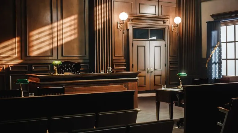 Empty courtroom