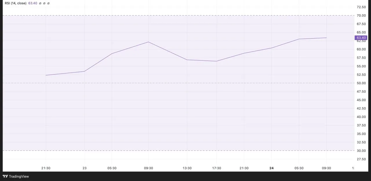 RSI values for PI. Source: TradingView.