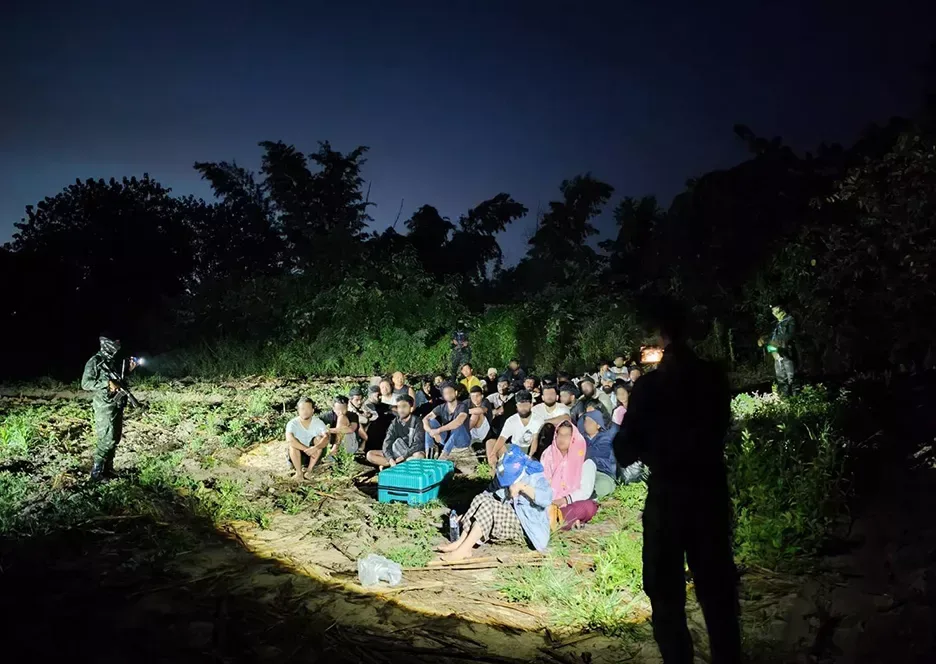 39 foreigners who escaped from a scam call center in Myanmar, November 2024. Source: Khaosod English.