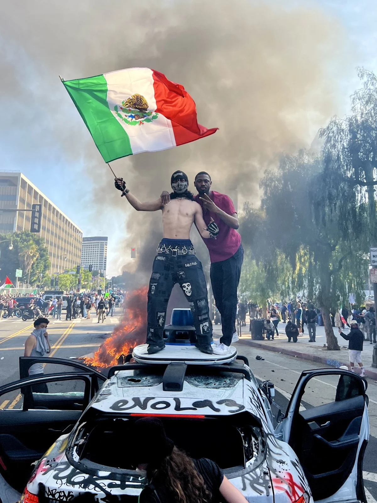 Los Angeles riots sparked by policy of mass migrant deportations. Source: Department of Homeland Security / X.