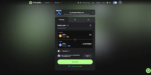 Changelly smart pricing crypto exchange with 5-40 minute swaps aggregated from 20 exchanges