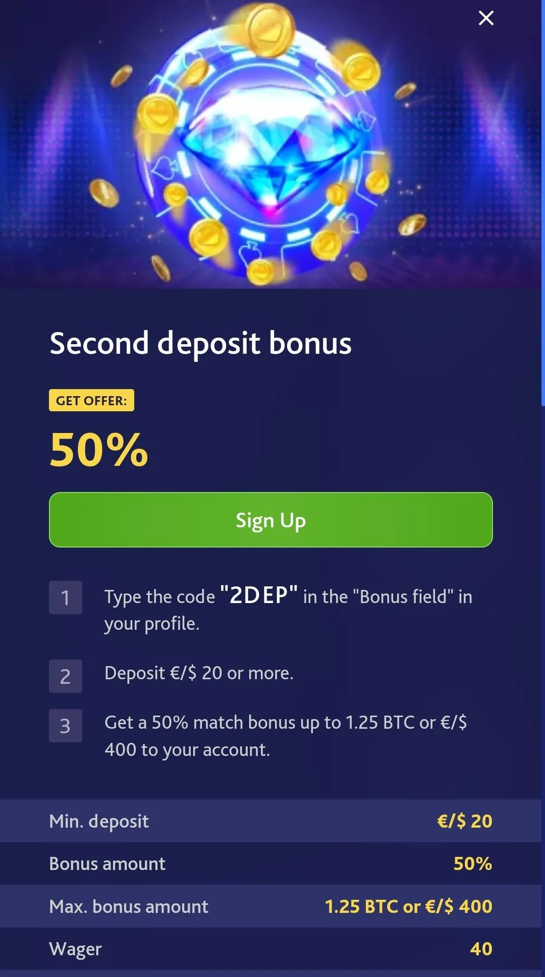 7Bit Casino second deposit bonus