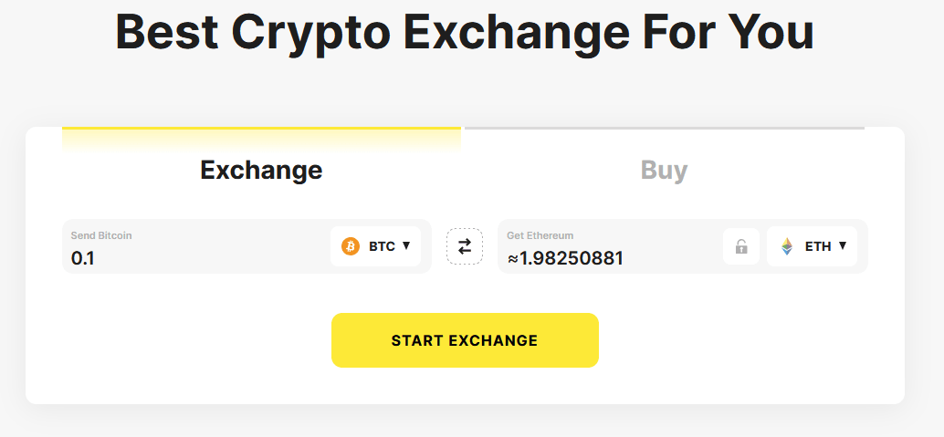 StealthEX instant crypto exchange home page 