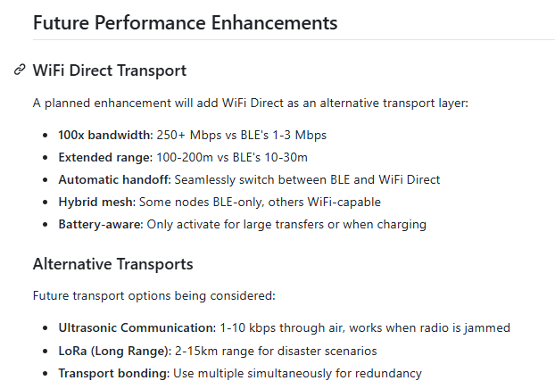 Bitchat wifi enhancement section in the whitepaper