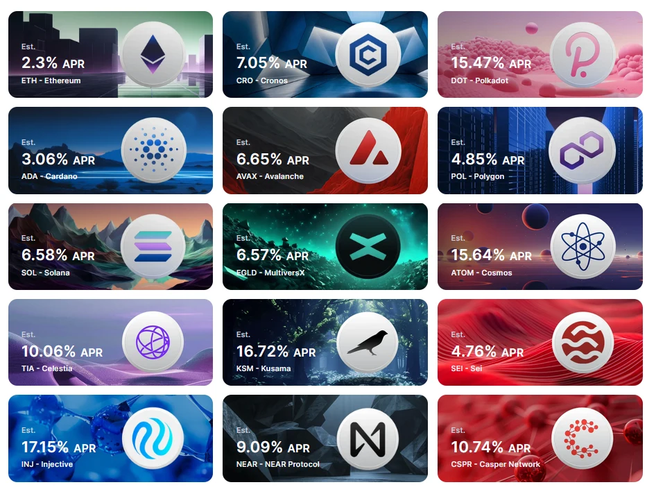 Cryptocom crypto staking screen