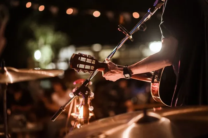 Guitar player at a gig