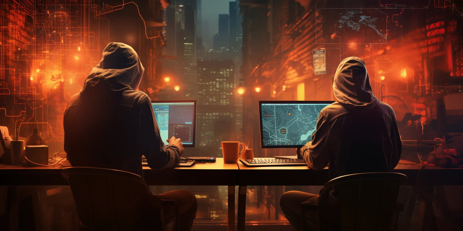 Hackers working on a computer