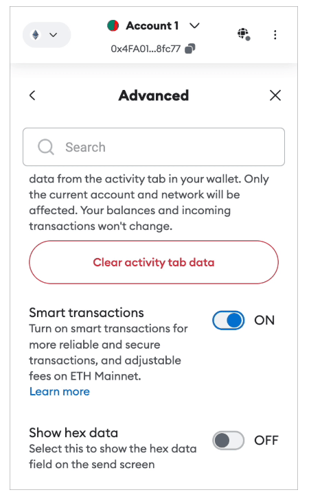  Smart Transactions feature in MetaMask