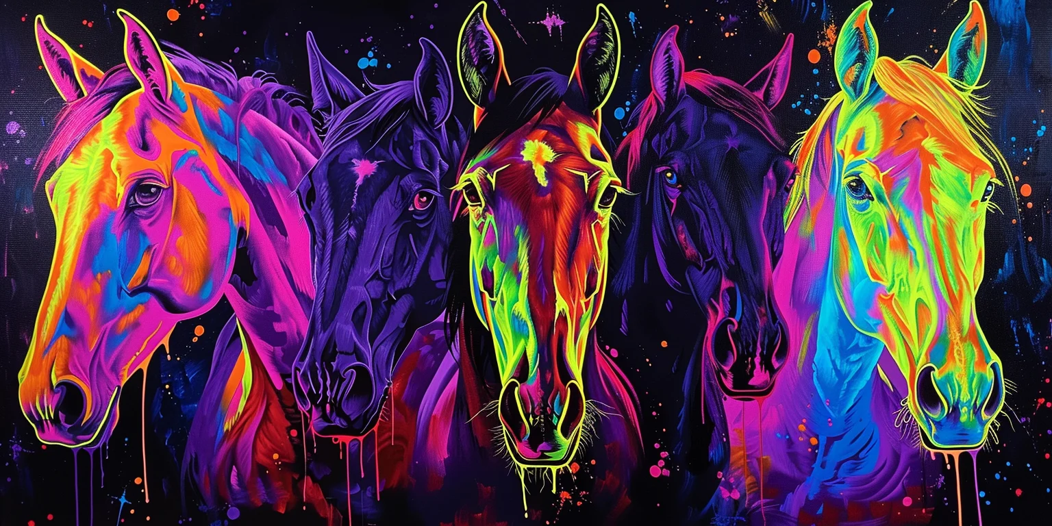 Neon horse images