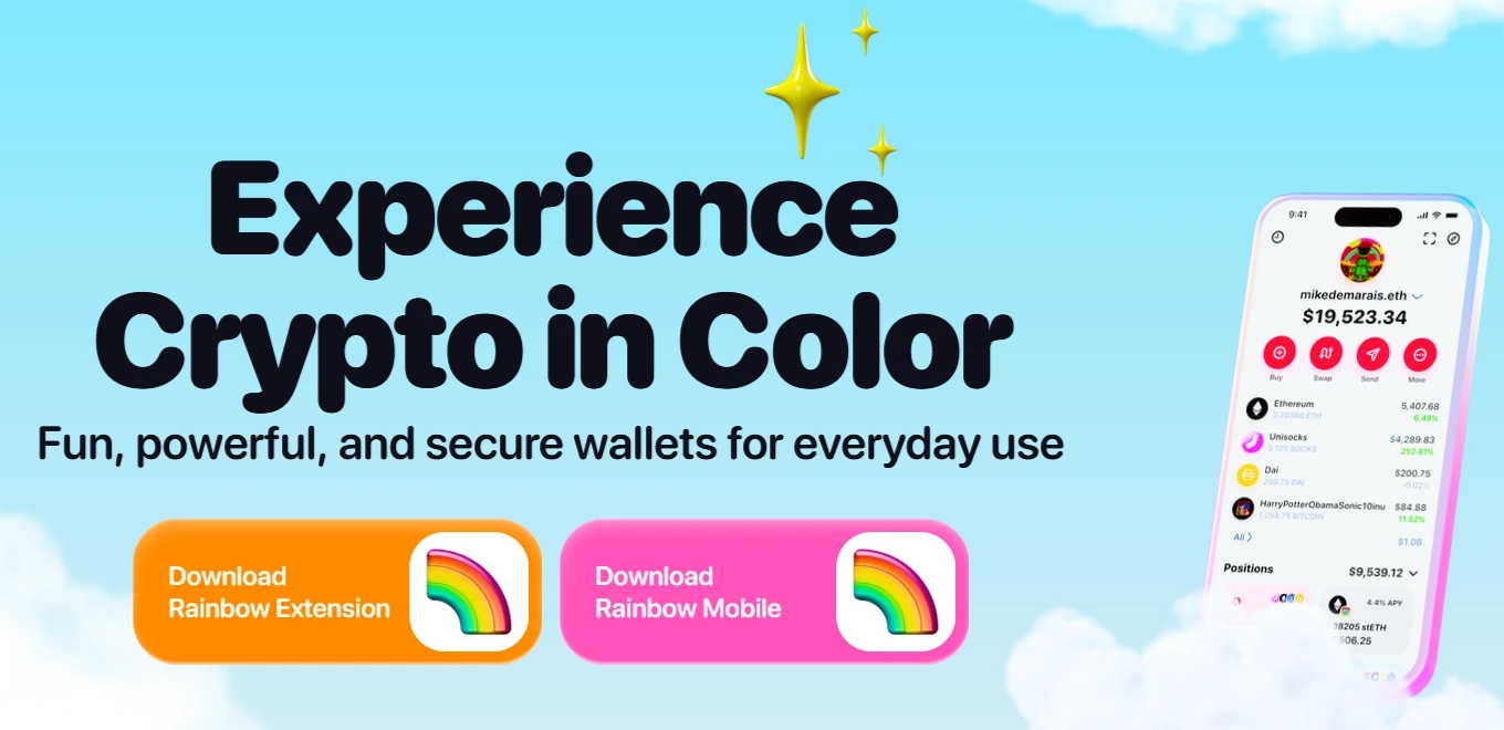 Rainbow web3 wallet screen