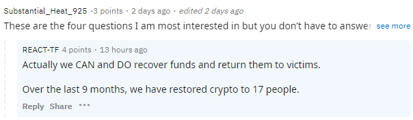 React TF crypto recovery