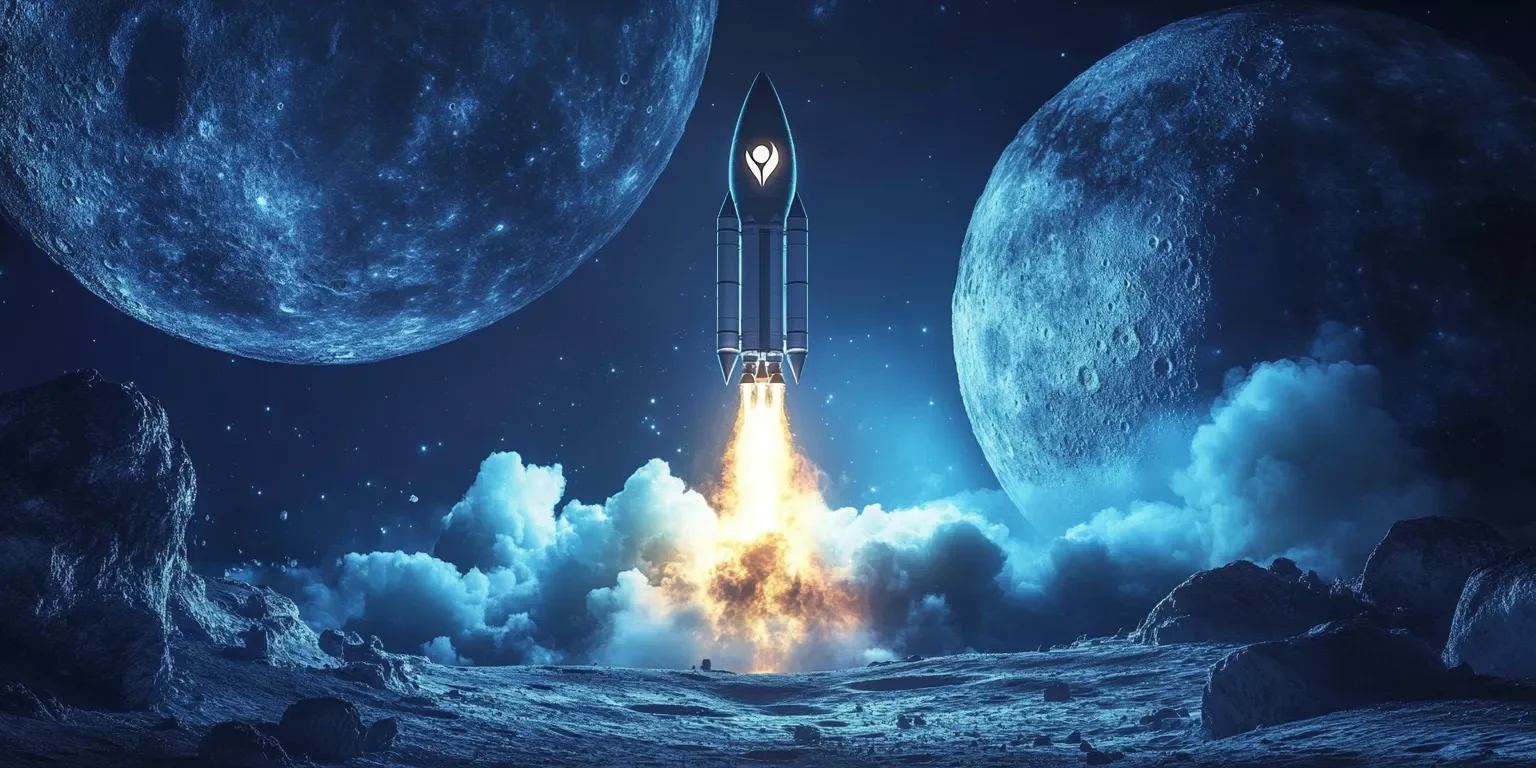 Space rocket taking oof to the Moon