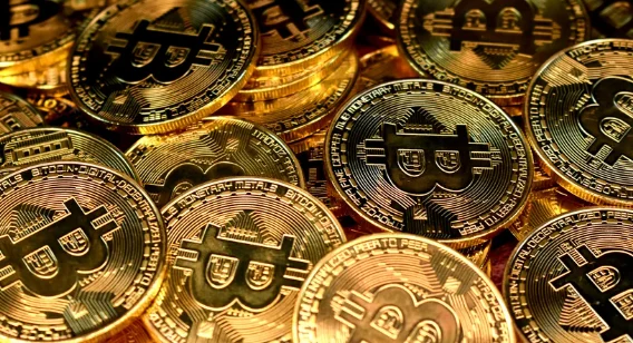 a pile of bitcoins
