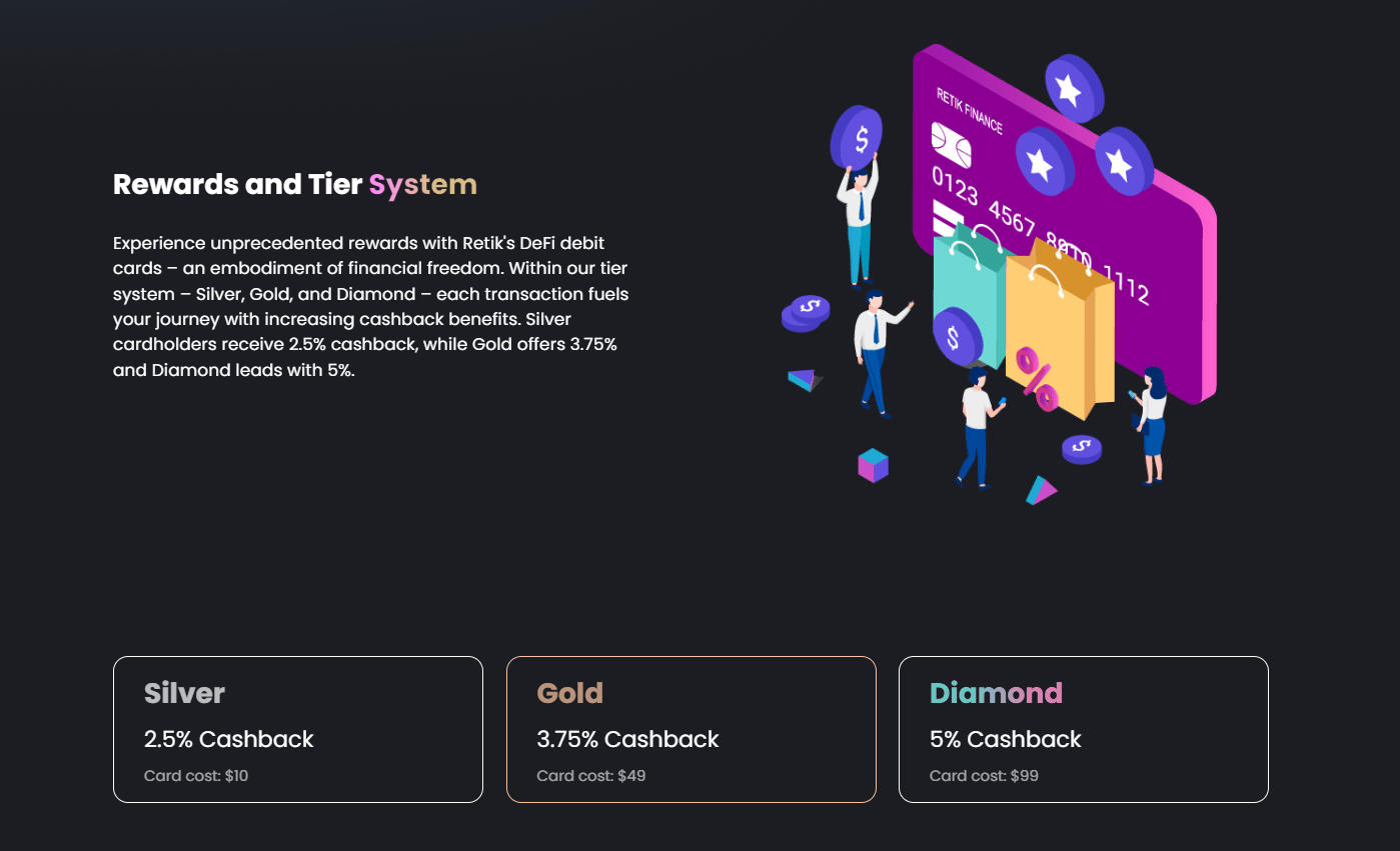 Retik Finance debit card tiers